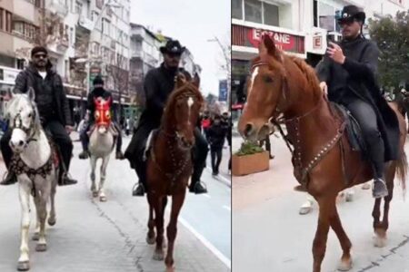 Akaryakıt zammına atlı protesto